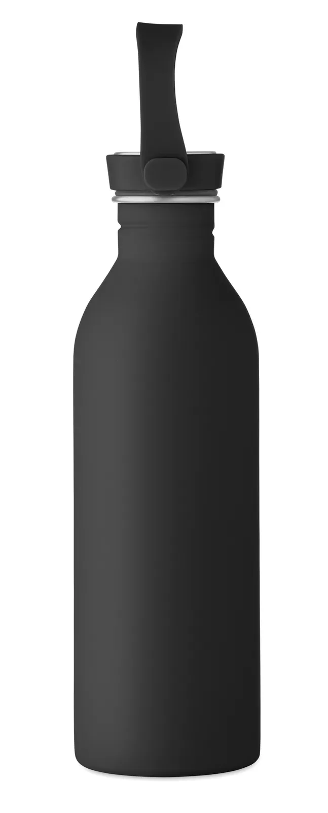 Svalur – Single Wall Bottle Made of 90 % Recycled Stainless Steel and 10% Stainless Steel with Rubber Finish — Black