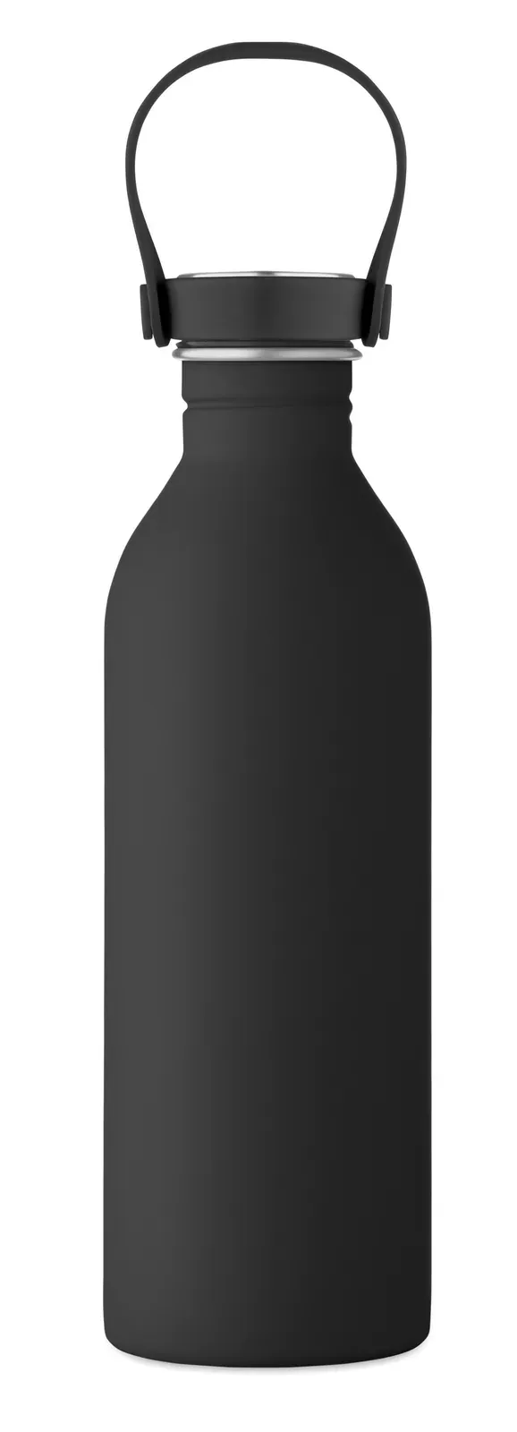 Svalur – Single Wall Bottle Made of 90 % Recycled Stainless Steel and 10% Stainless Steel with Rubber Finish — Black