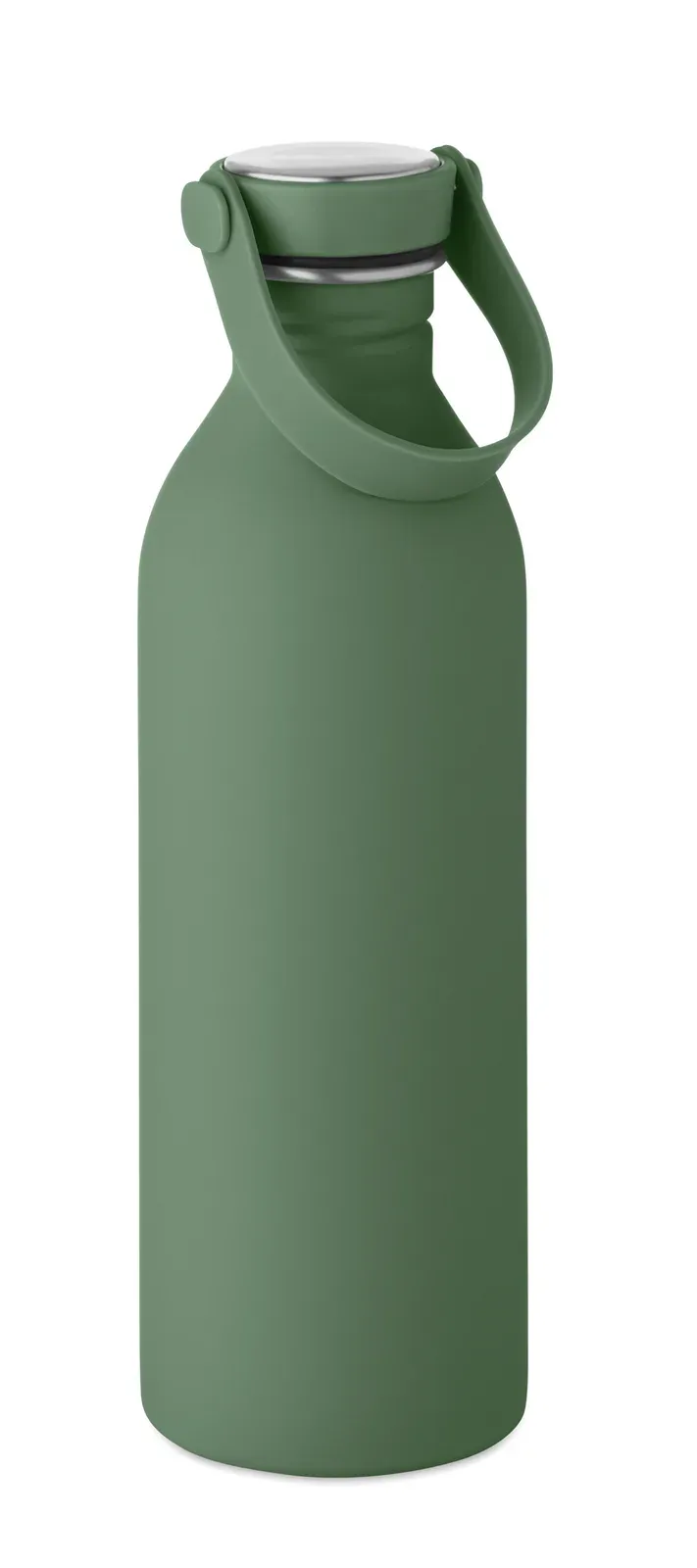 Svalur – Single Wall Bottle Made of 90 % Recycled Stainless Steel and 10% Stainless Steel with Rubber Finish — Dark Green