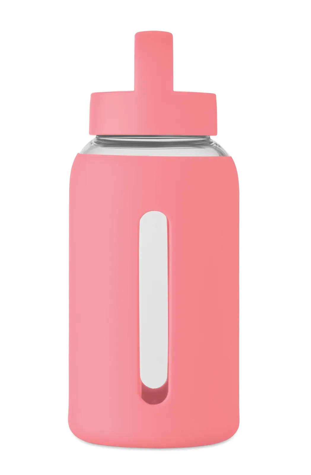 Boris – High Borosilicate Glass Bottle with Silicone Pouch and PP Lid with Handle — Baby Pink