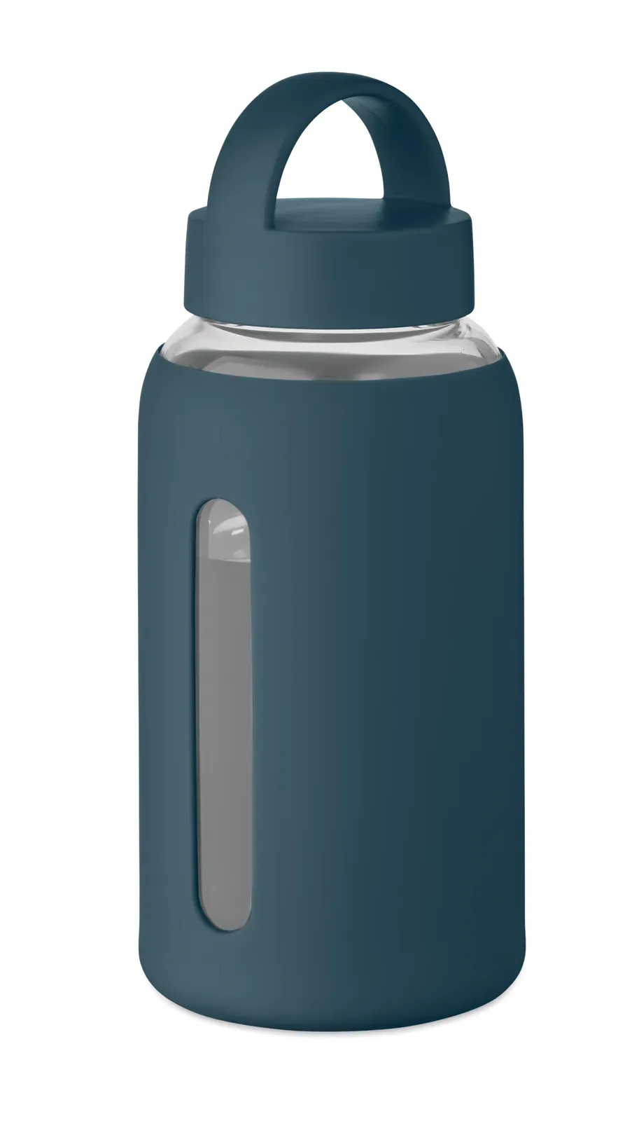Boris – High Borosilicate Glass Bottle with Silicone Pouch and PP Lid with Handle — French Navy