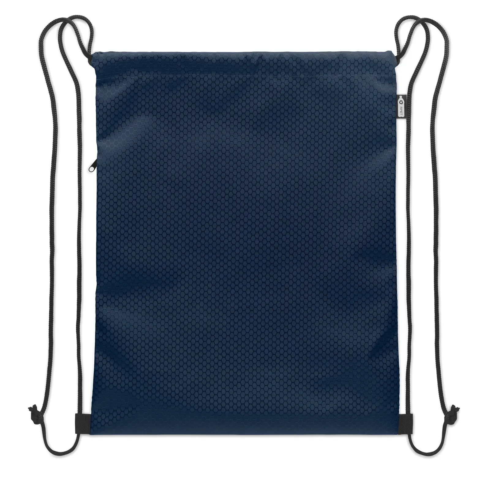 RPET Drawstring Bag Daykit with Zippered Pocket 34X42 cm MO2920 — Blue