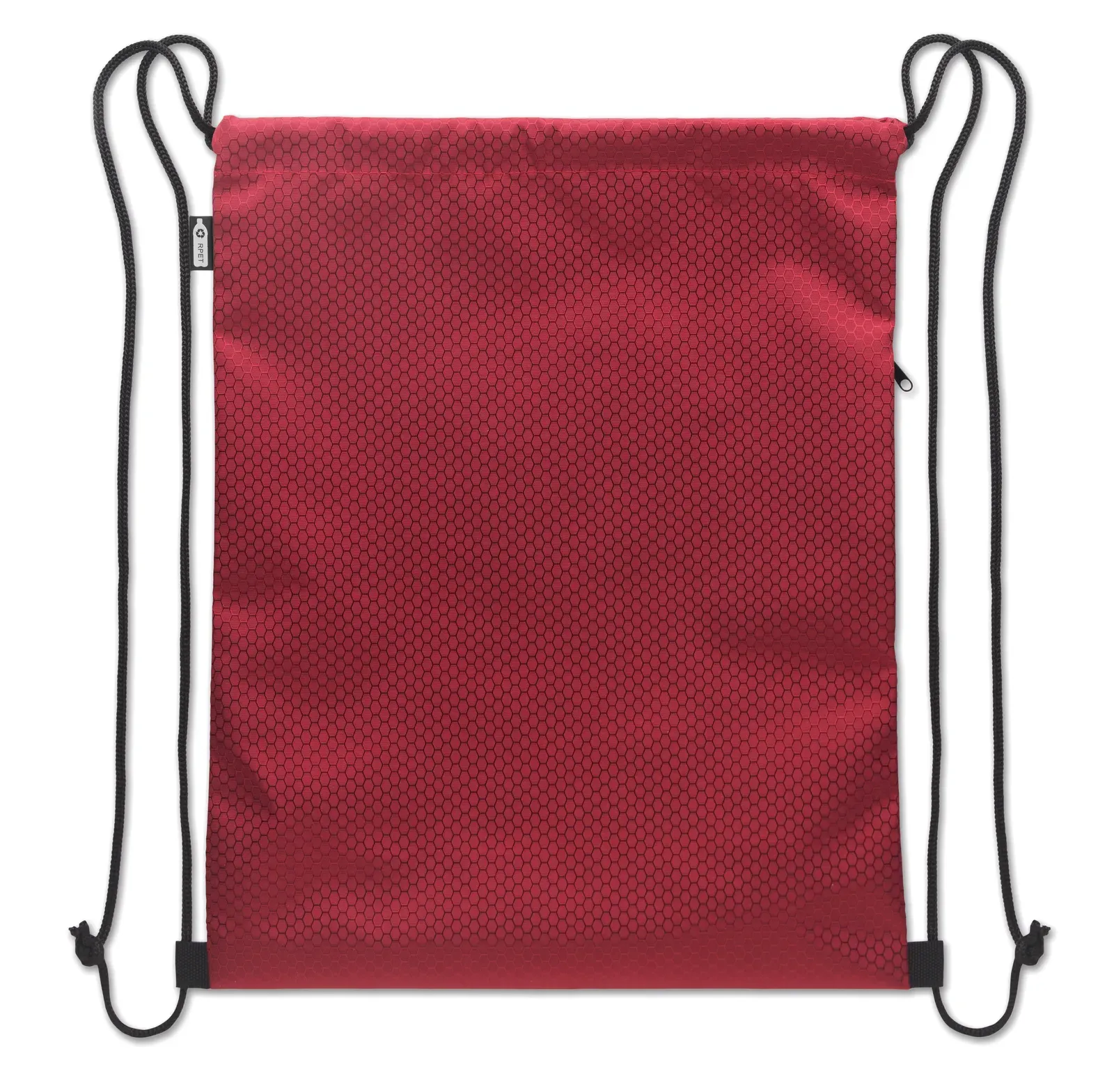 RPET Drawstring Bag Daykit with Zippered Pocket 34X42 cm MO2920 — Burgundy
