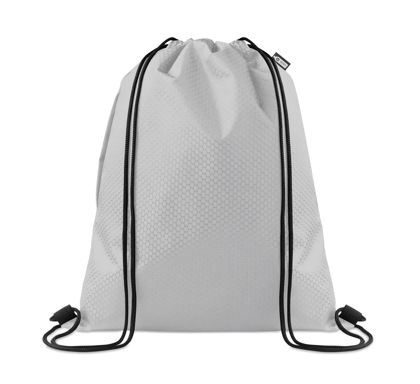 RPET Drawstring Bag Daykit with Zippered Pocket 34X42 cm MO2920 — White