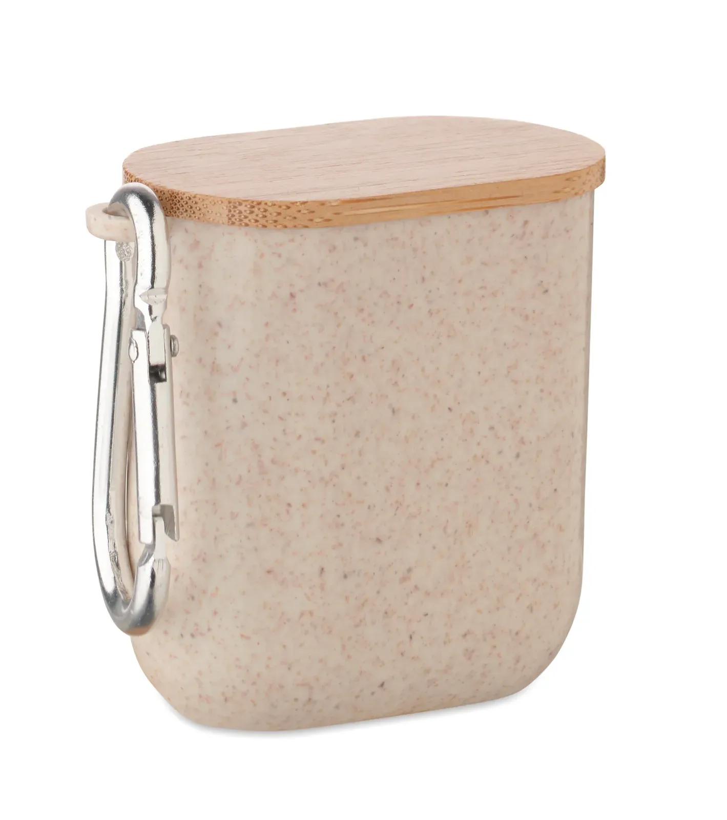 Cabstra Cable Set – Wheat Straw Case with Bamboo Top & Phone Stand — Beige