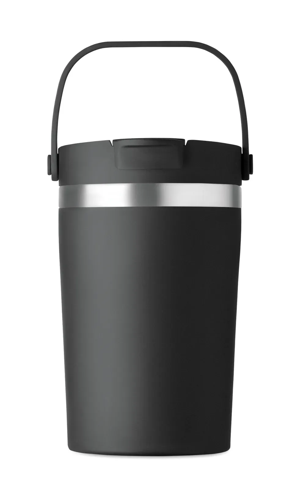 Cozycup – Double Wall Recycled Stainless Steel (90% Recycled Stainless and 10% Stainless Steel) Tumbler with PP 2-in-1 Sip — Black