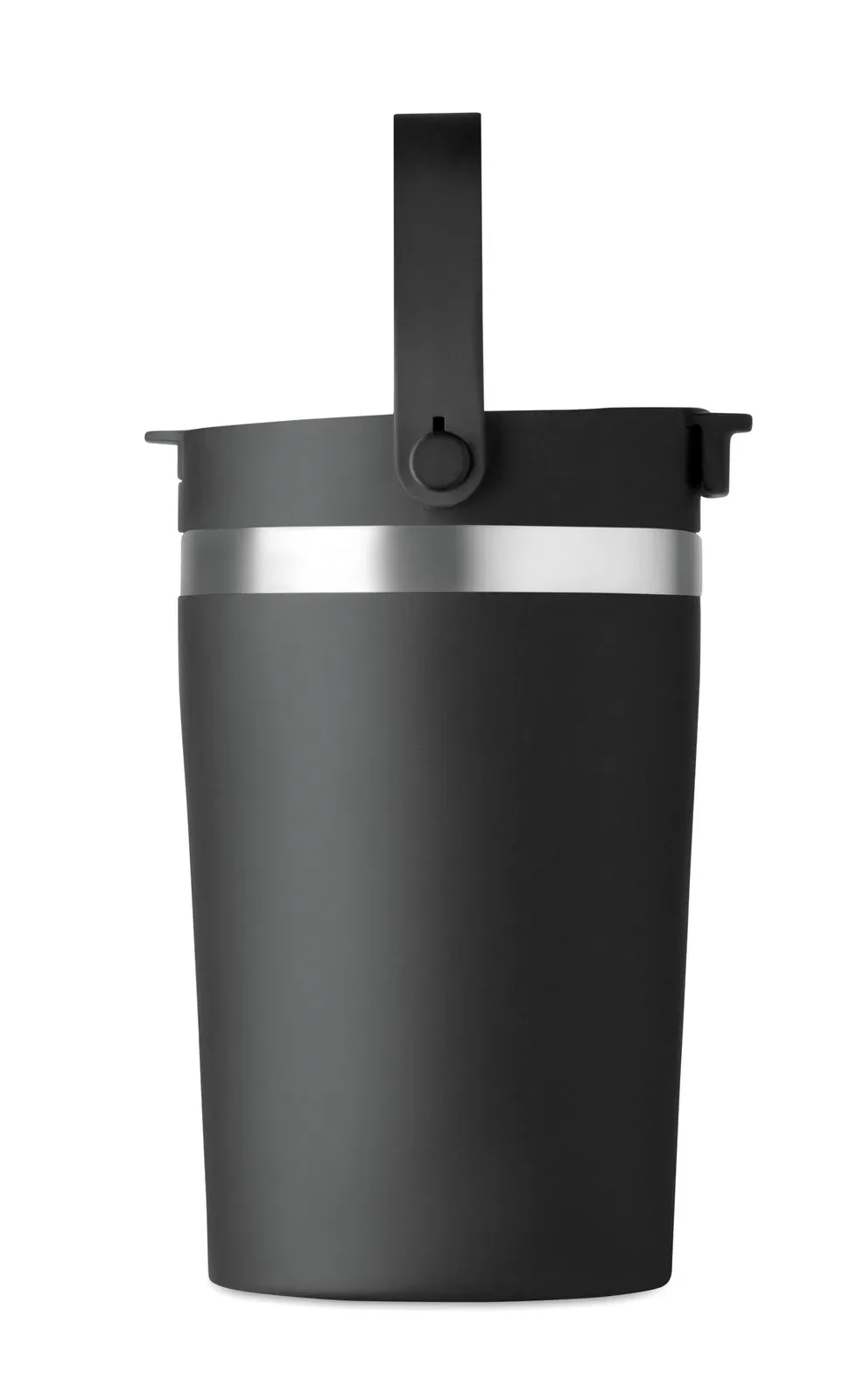 Cozycup – Double Wall Recycled Stainless Steel (90% Recycled Stainless and 10% Stainless Steel) Tumbler with PP 2-in-1 Sip — Black