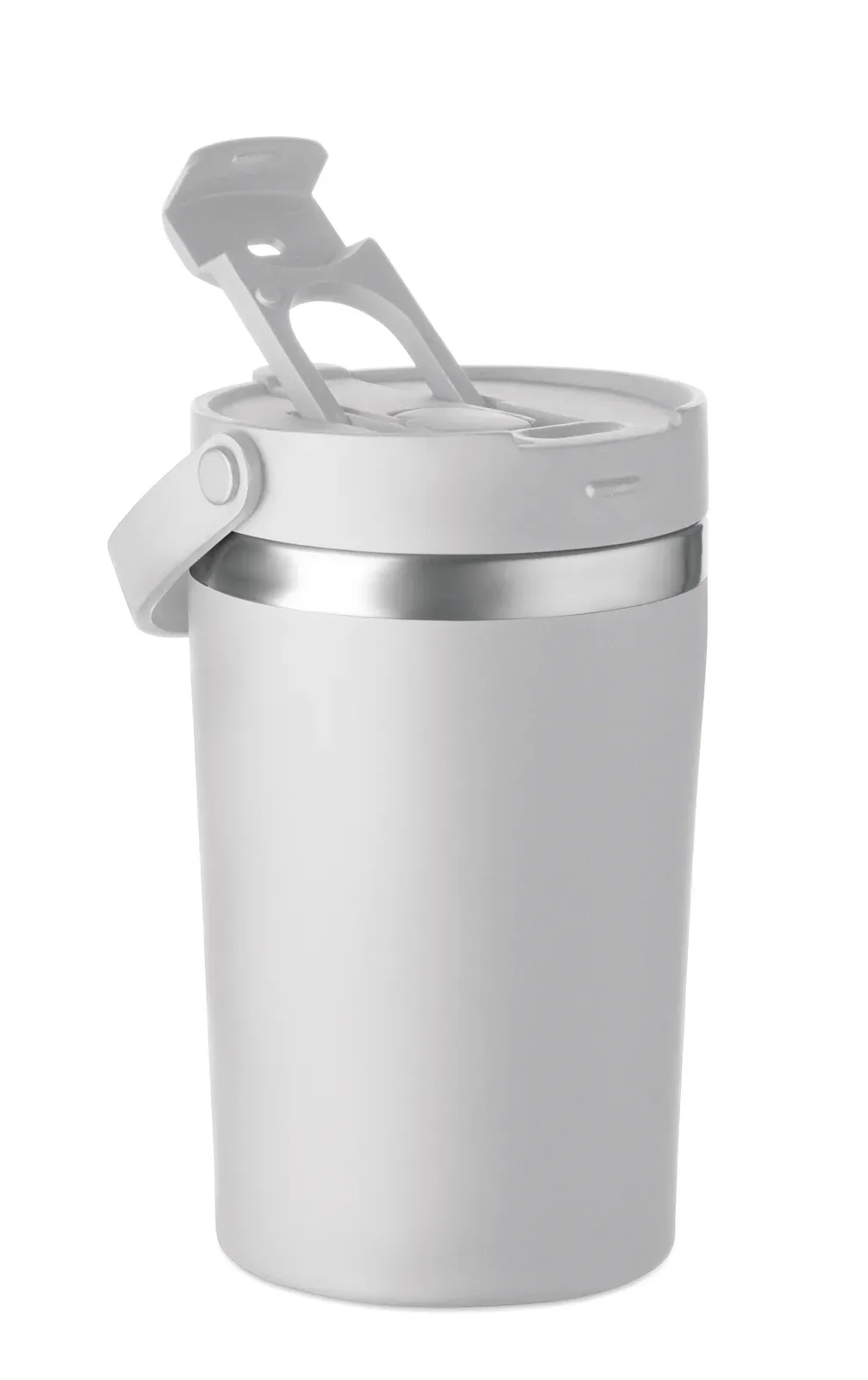 Cozycup – Double Wall Recycled Stainless Steel (90% Recycled Stainless and 10% Stainless Steel) Tumbler with PP 2-in-1 Sip — White