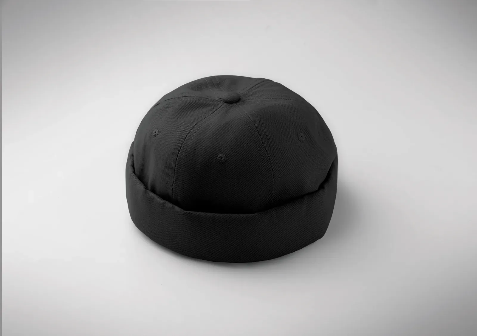 Dock Brushed Cotton Docker Cap — Black
