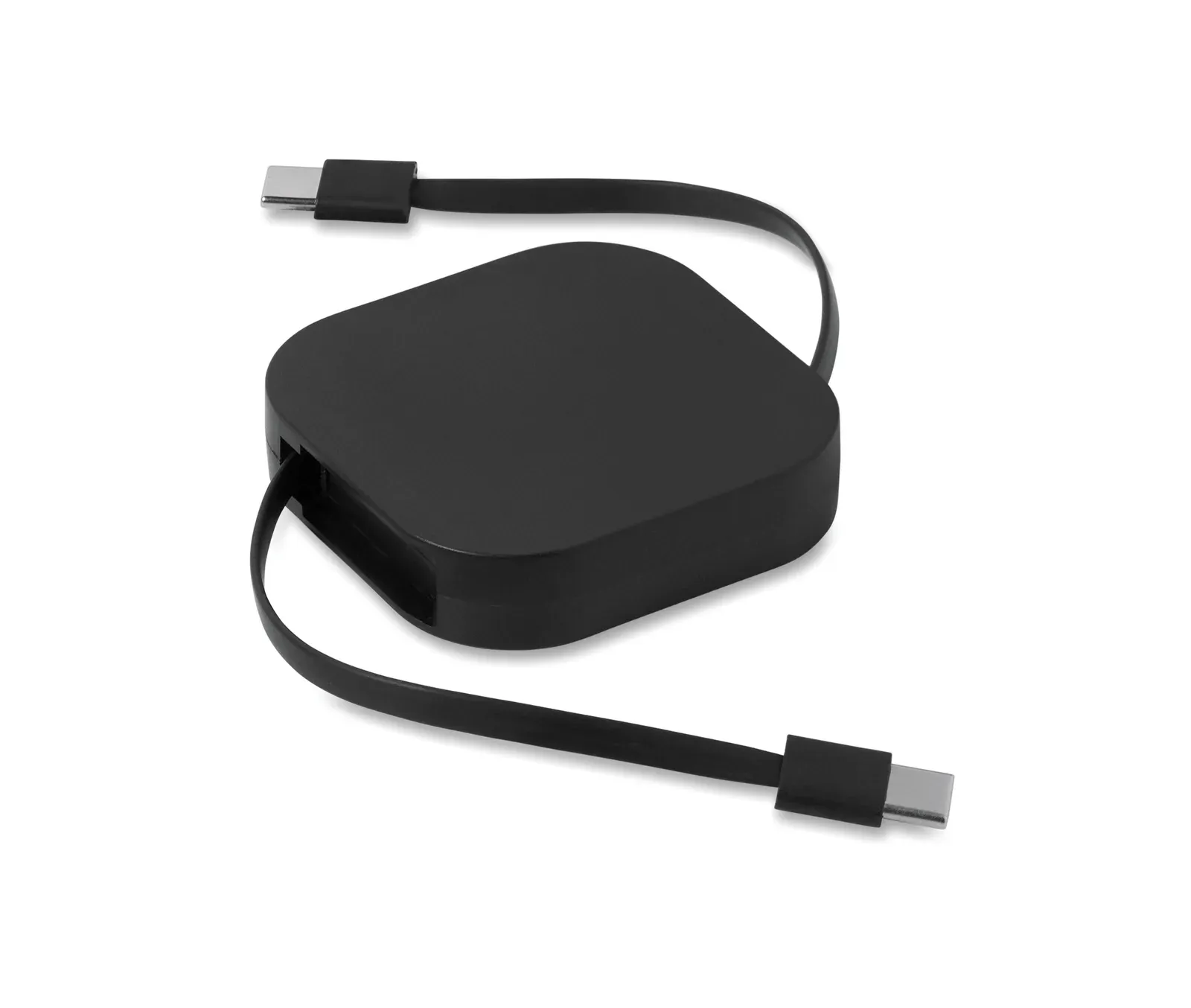 Linea 100W Retractable Charging Cable with Phone Holder — Black