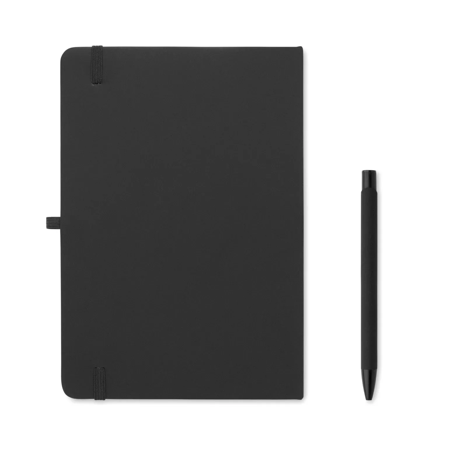 Engage 3-Piece Gift Set – Recycled Aluminium Notebook, Pen & 350ml Tumbler in Gift Box — Black