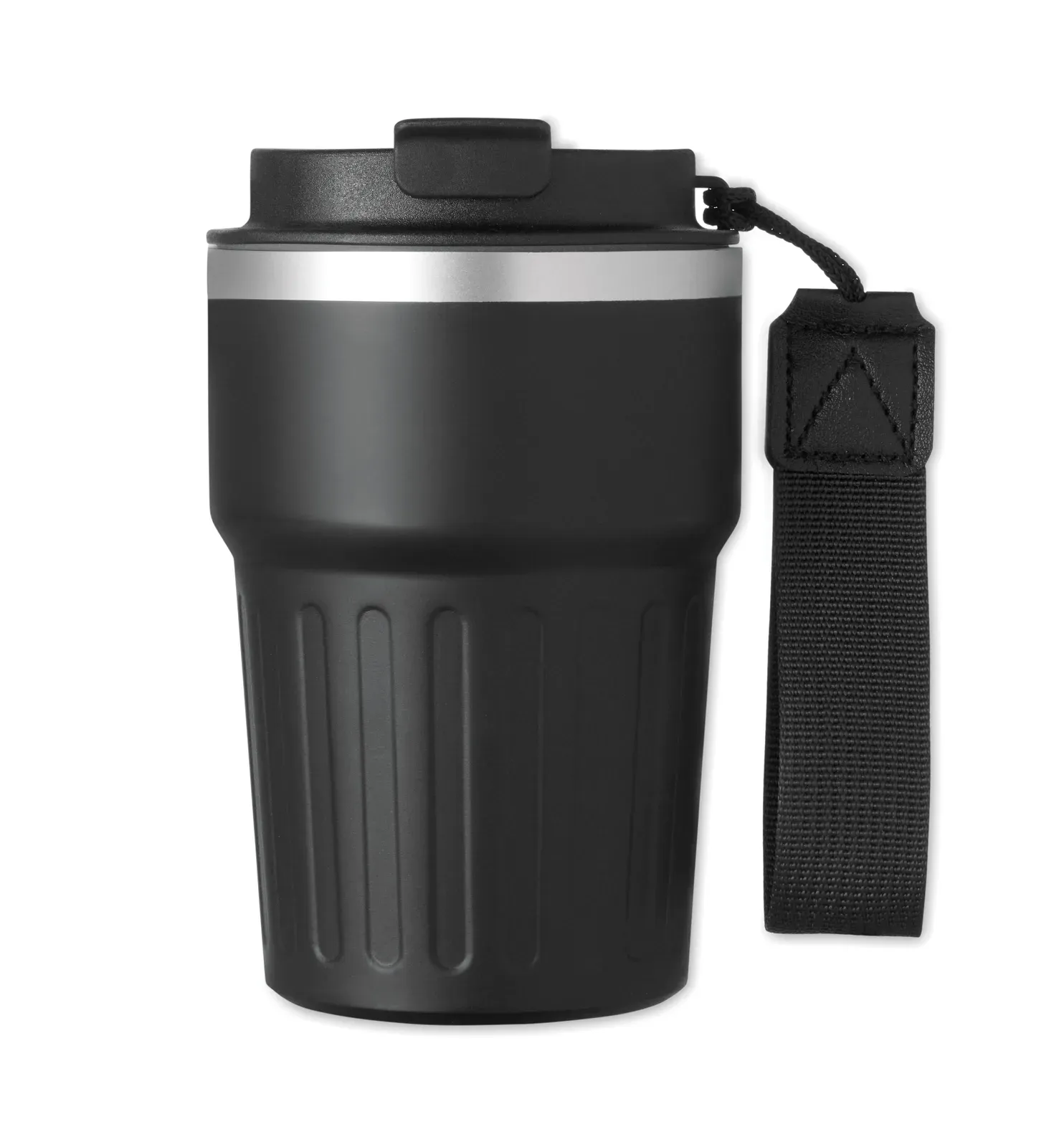 Engage 3-Piece Gift Set – Recycled Aluminium Notebook, Pen & 350ml Tumbler in Gift Box — Black