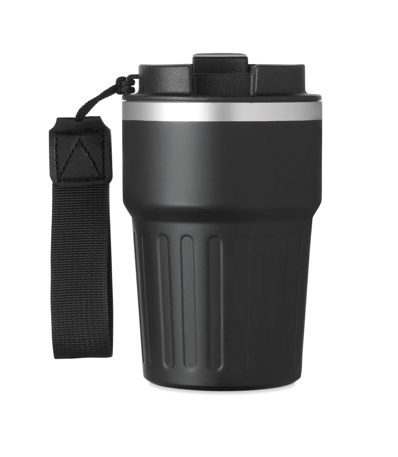 Engage 3-Piece Gift Set – Recycled Aluminium Notebook, Pen & 350ml Tumbler in Gift Box — Black