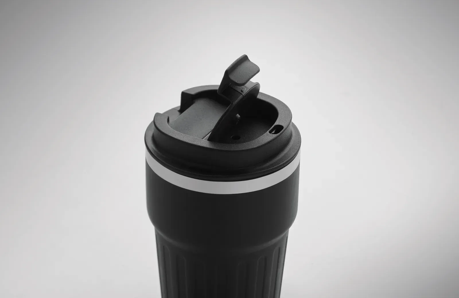 Engage 3-Piece Gift Set – Recycled Aluminium Notebook, Pen & 350ml Tumbler in Gift Box — Black