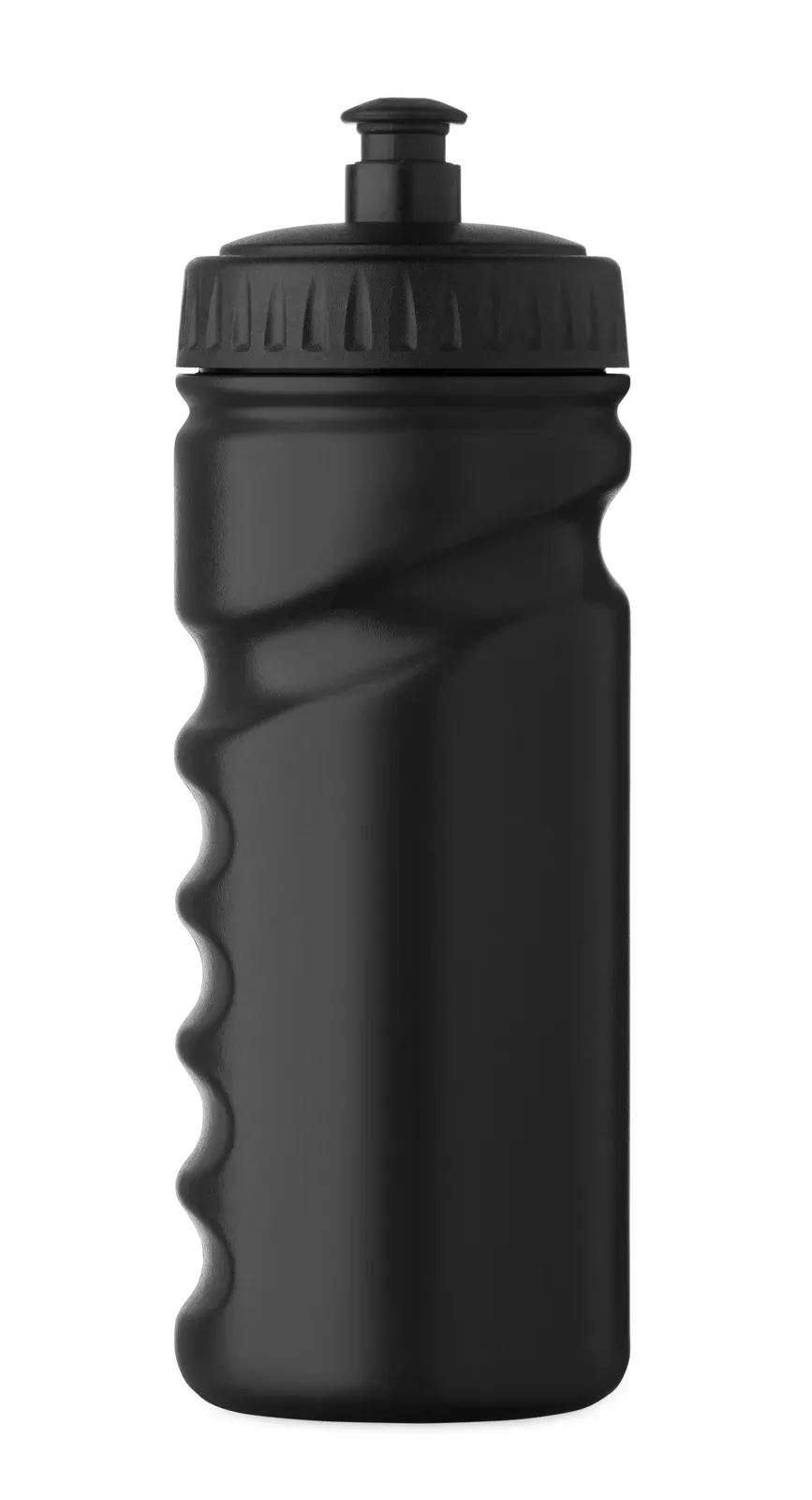 Spot Fresh – Sports Drinking Bottle with Convenient Handgrip in Solid PE Plastic — Black