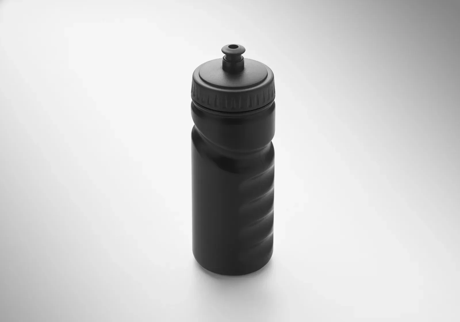Spot Fresh – Sports Drinking Bottle with Convenient Handgrip in Solid PE Plastic — Black
