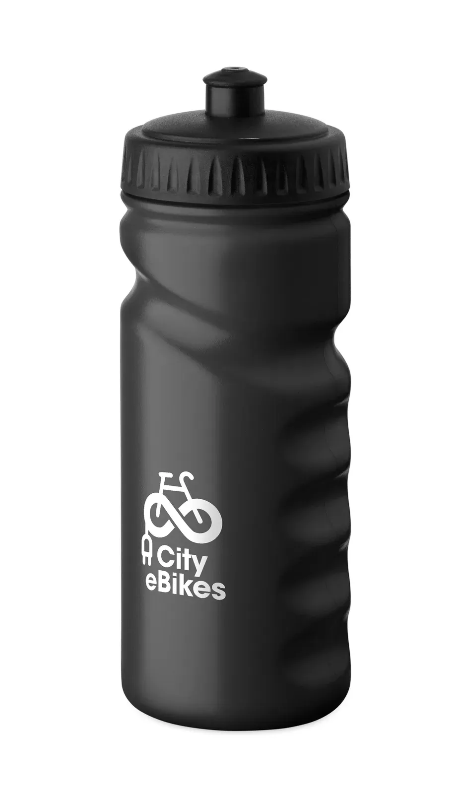 Spot Fresh – Sports Drinking Bottle with Convenient Handgrip in Solid PE Plastic — Black