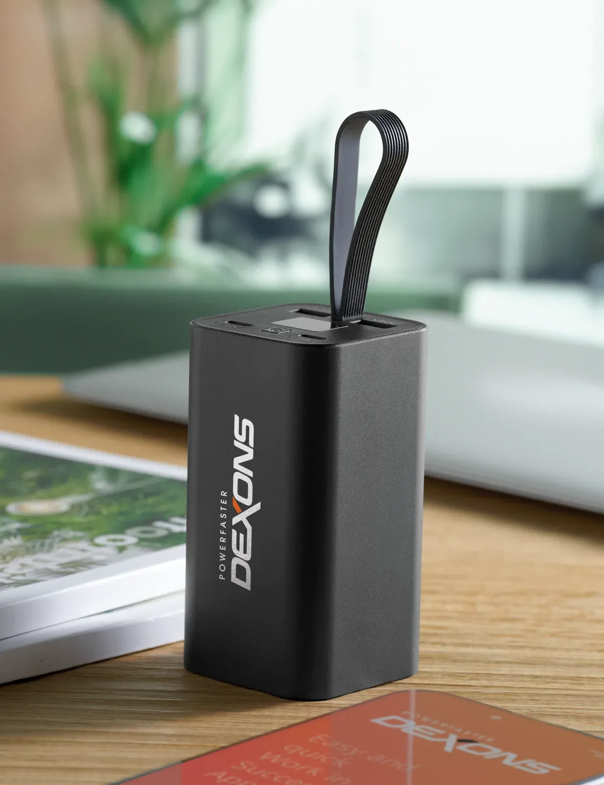 Voima 20,000mAh Power Bank – Recycled Aluminium with Digital Display — Black