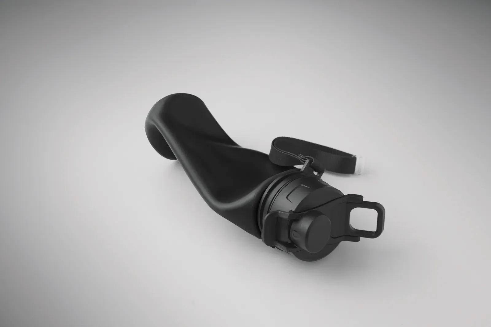 Lett – Foldable TPU Water Bottle with Bite Valve; Lightweight and Portable Design, Ideal for Outdoor Use — Black