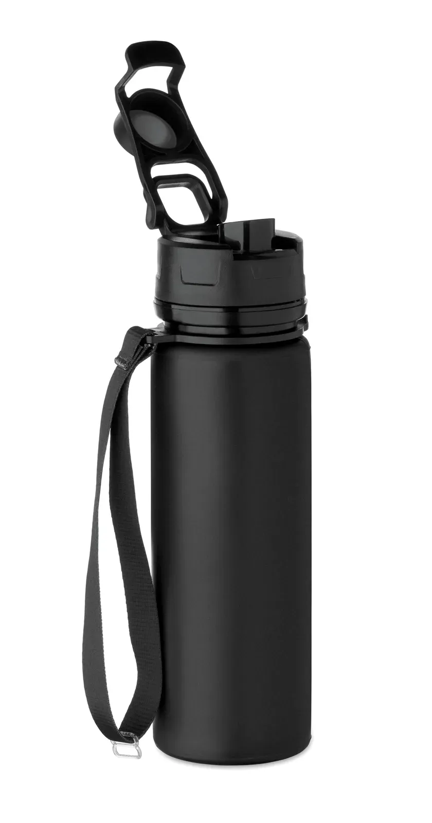 Lett – Foldable TPU Water Bottle with Bite Valve; Lightweight and Portable Design, Ideal for Outdoor Use — Black
