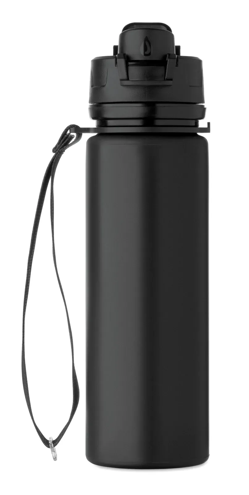 Lett – Foldable TPU Water Bottle with Bite Valve; Lightweight and Portable Design, Ideal for Outdoor Use — Black