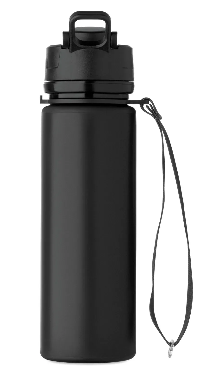 Lett – Foldable TPU Water Bottle with Bite Valve; Lightweight and Portable Design, Ideal for Outdoor Use — Black