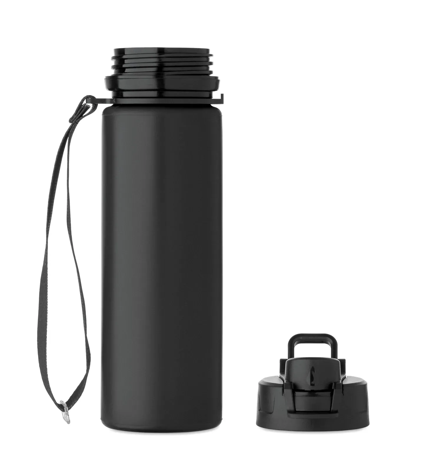 Lett – Foldable TPU Water Bottle with Bite Valve; Lightweight and Portable Design, Ideal for Outdoor Use — Black
