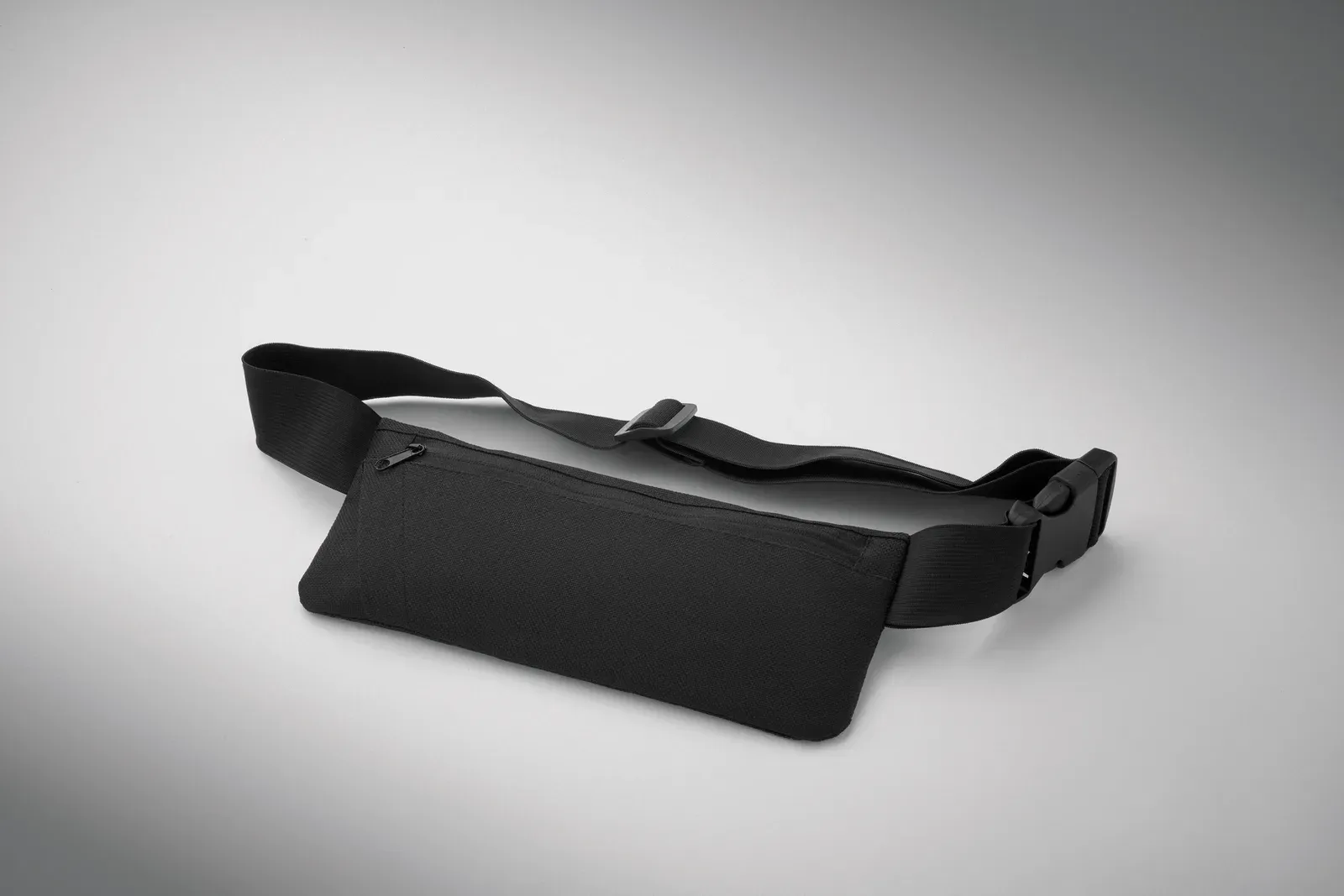 RPET Waist Bag Moderate with Zippered Pocket 24X9.5 cm MO2945 — Black