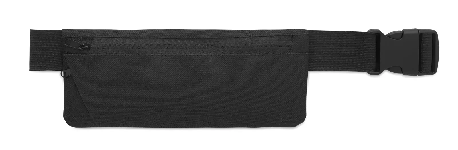 RPET Waist Bag Moderate with Zippered Pocket 24X9.5 cm MO2945 — Black