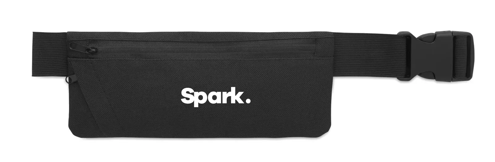 RPET Waist Bag Moderate with Zippered Pocket 24X9.5 cm MO2945 — Black