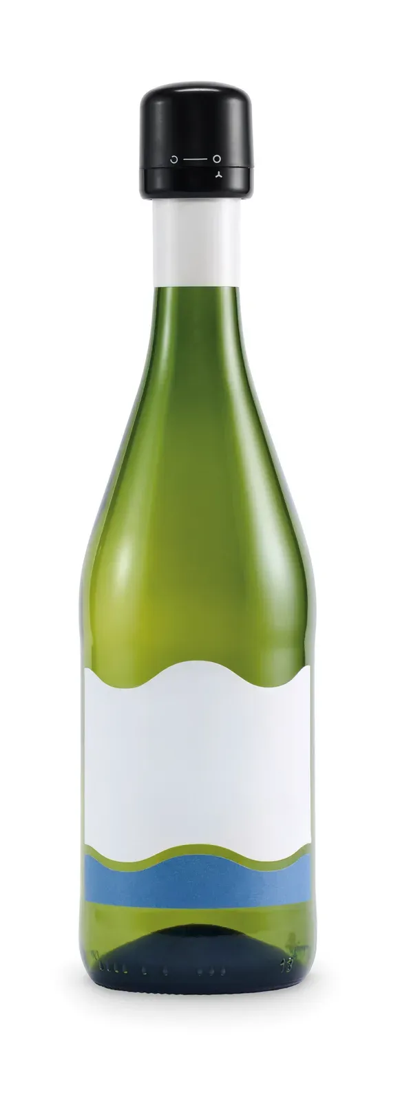 Stopy – Bottle Stopper Made of Recycled ABS for Sparkling Wine Bottles; Features a Turning Lock Mechanism and Leak-Free — Black