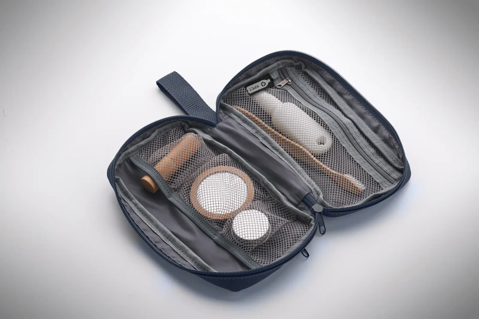 Vanit RPET Toiletry Bag 600D PU Coating — French Navy