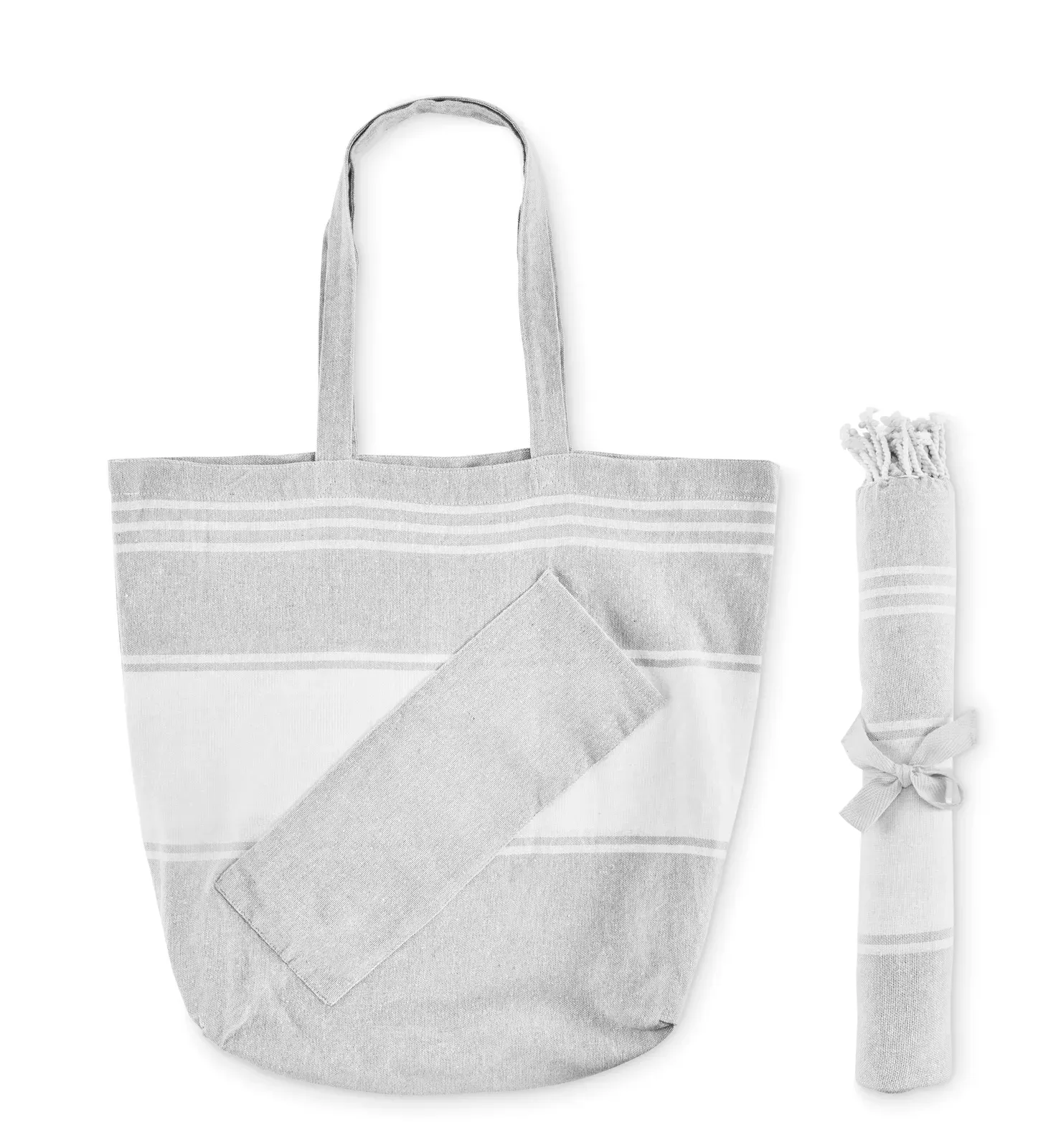 Hummum Hammam Beach Towel & Bag Set, Cotton Blend — Grey