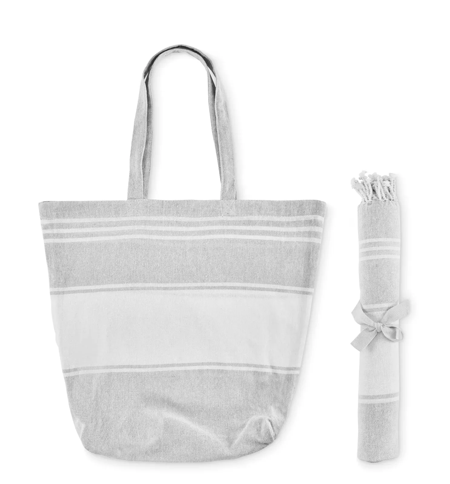 Hummum Hammam Beach Towel & Bag Set, Cotton Blend — Grey