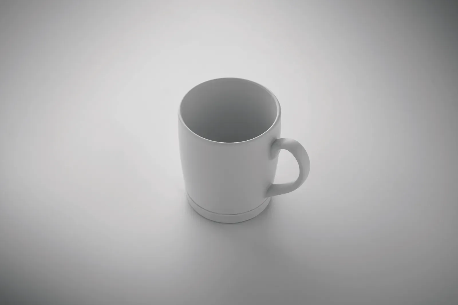 Silbase – Ceramic Mug with White Matt Finish and Silicone Base for Stability; Individual Packing in White Carton Box — White
