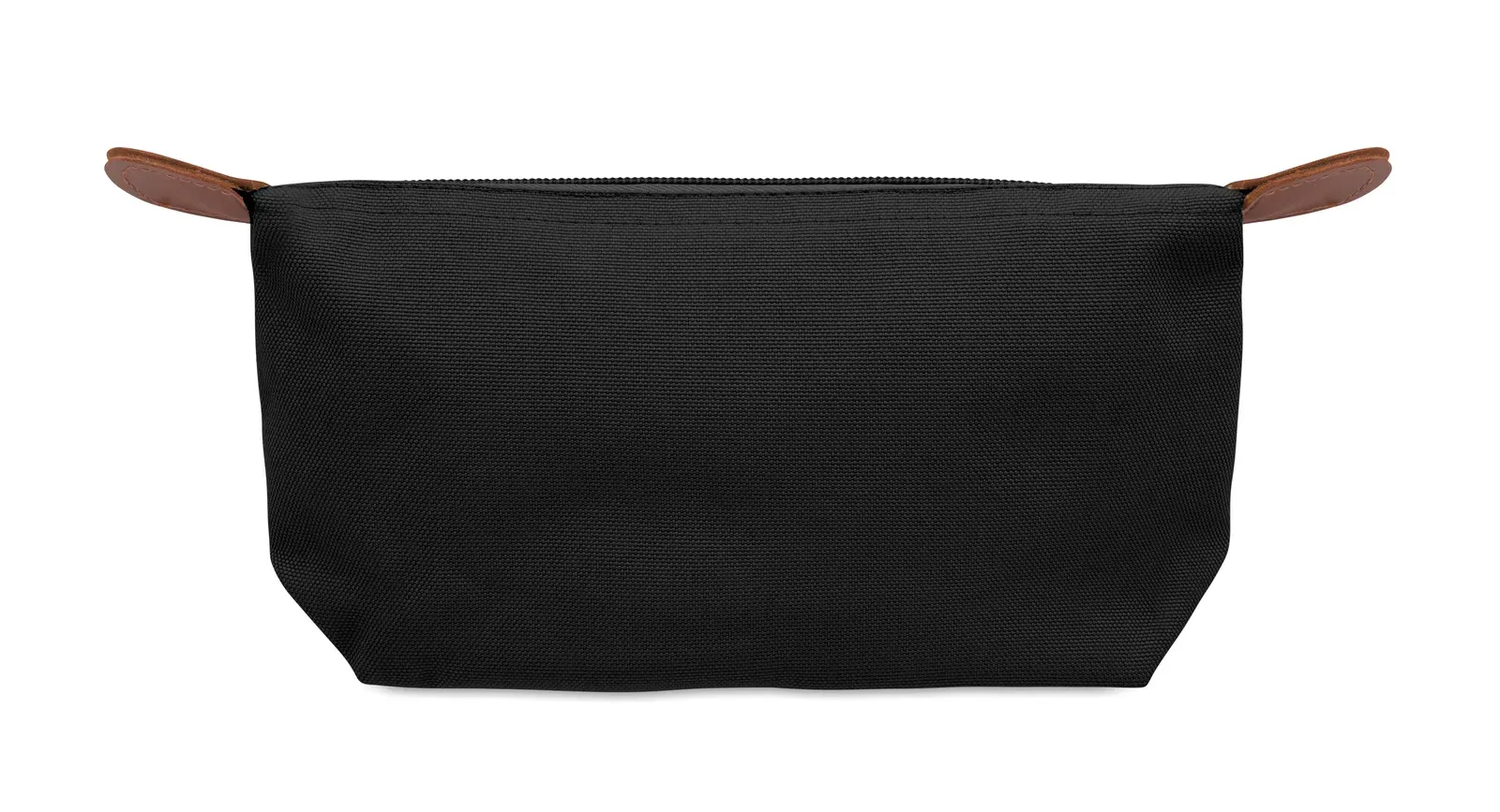 Vanity RPET Cosmetic Bag Brown PU Detail — Black