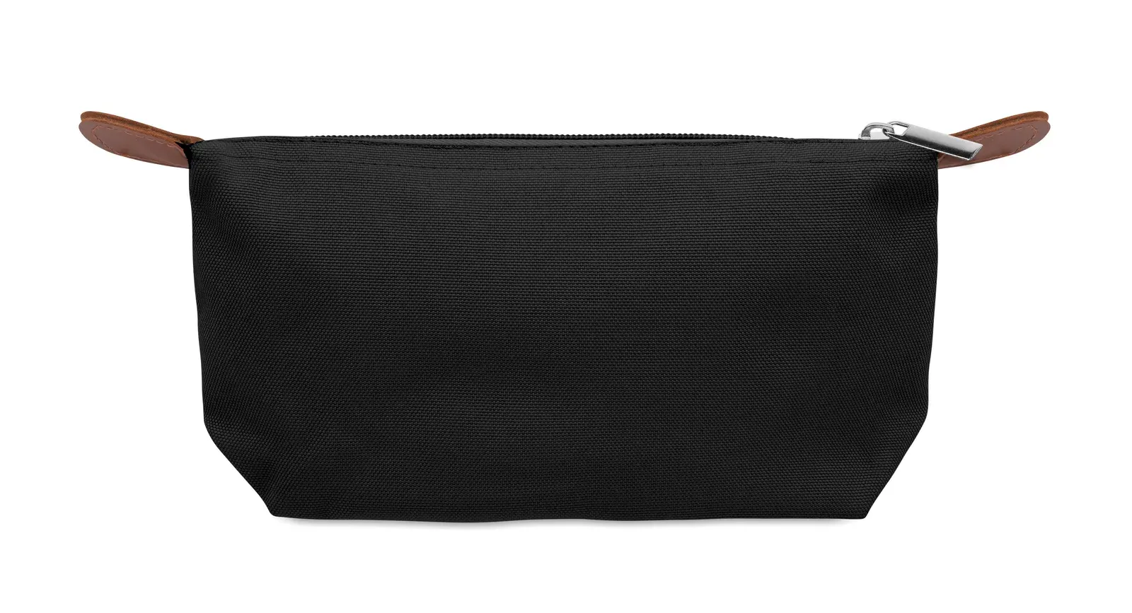 Vanity RPET Cosmetic Bag Brown PU Detail — Black