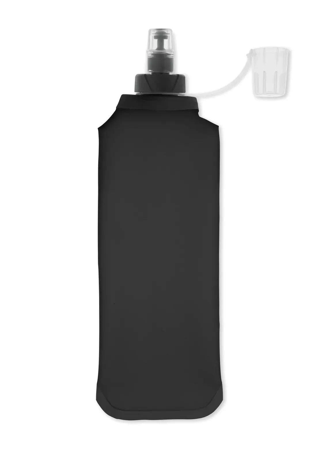 Biter – Collapsible Silicone Bottle with Stainless Steel Lid and Aluminium Carabiner — Black
