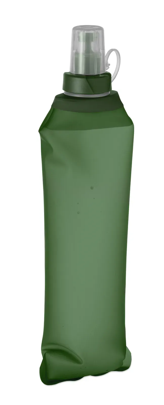 Biter – Collapsible Silicone Bottle with Stainless Steel Lid and Aluminium Carabiner — Green