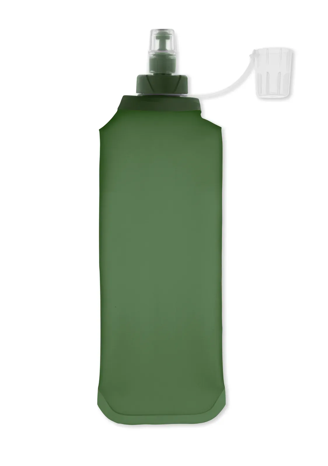 Biter – Collapsible Silicone Bottle with Stainless Steel Lid and Aluminium Carabiner — Green