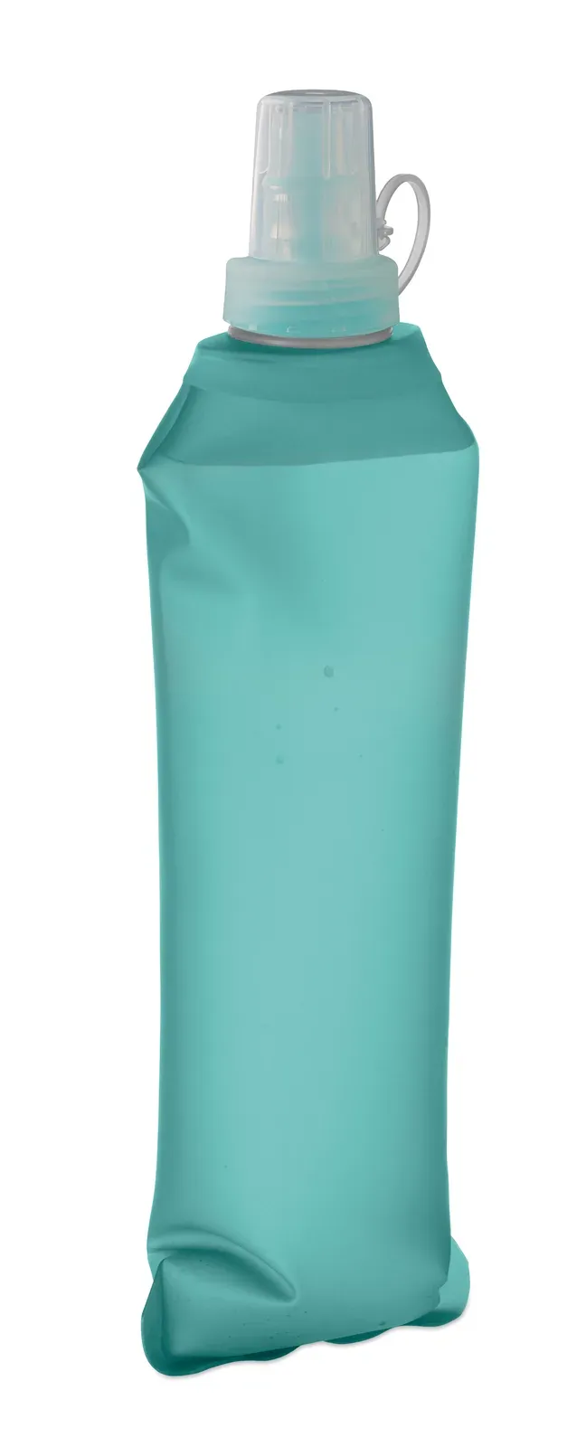 Biter – Collapsible Silicone Bottle with Stainless Steel Lid and Aluminium Carabiner — Turquoise