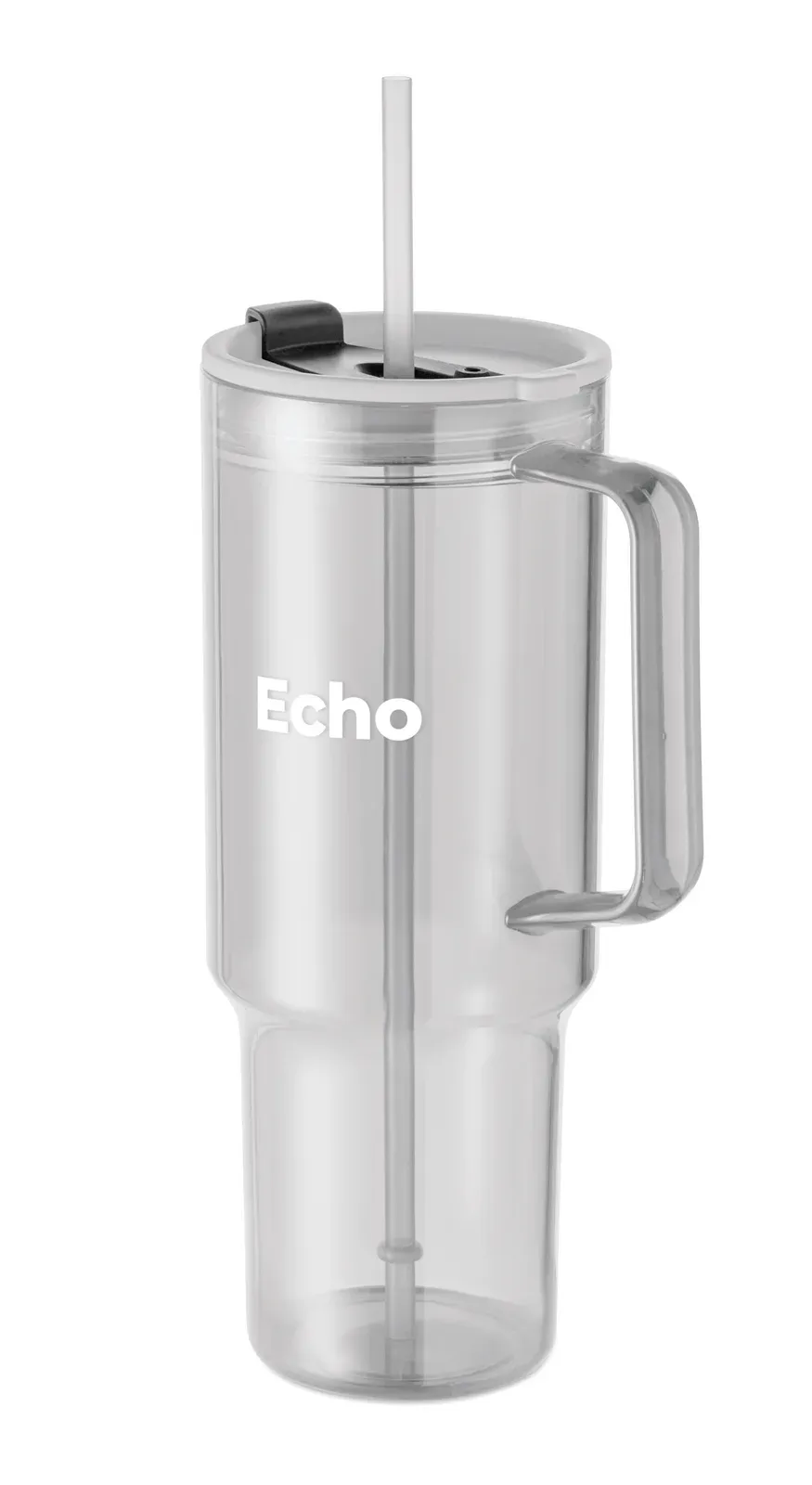 Mugora – Tumbler in RPET with Straw Lid Including PP Straw — Transparent