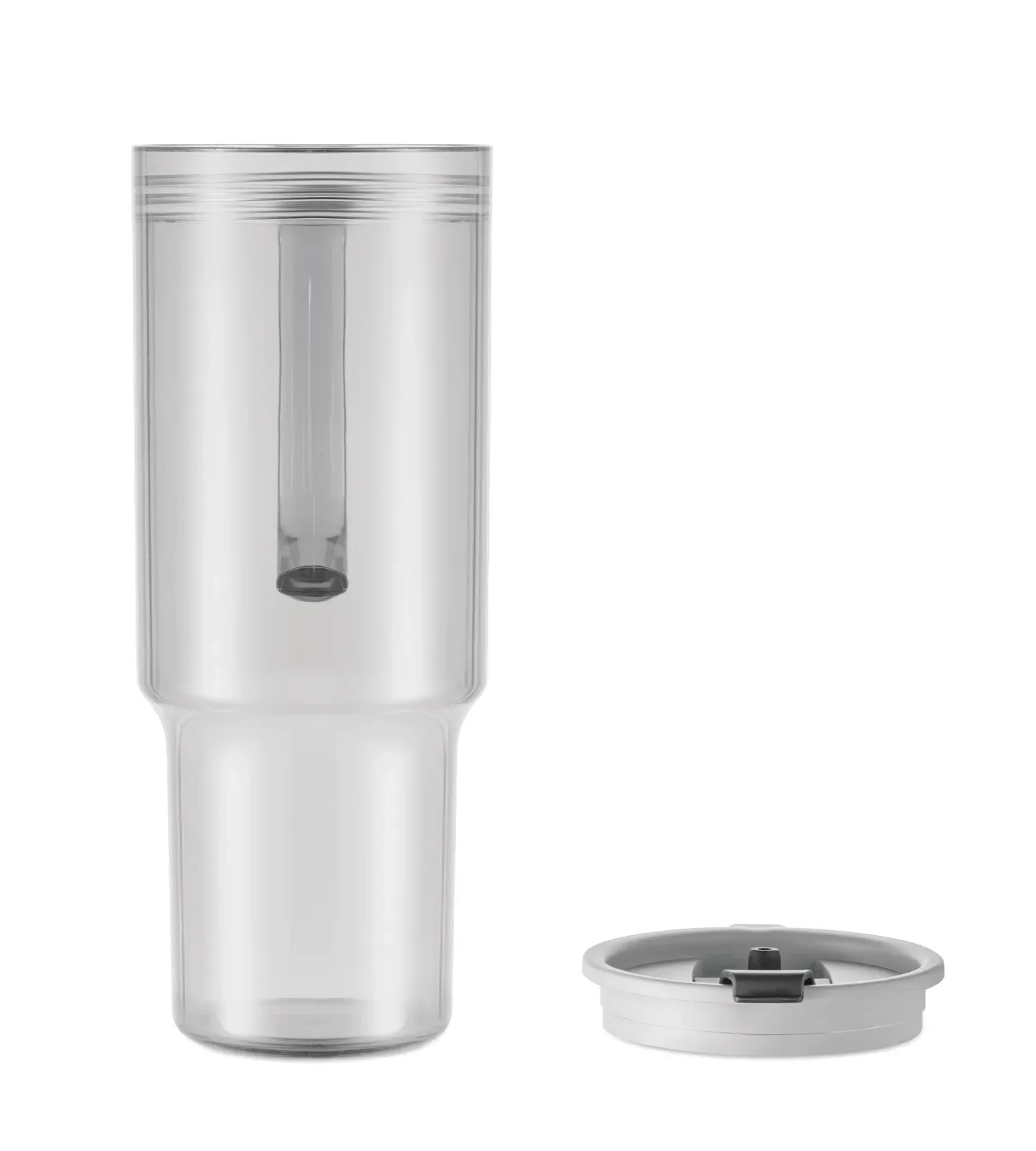 Mugora – Tumbler in RPET with Straw Lid Including PP Straw — Transparent