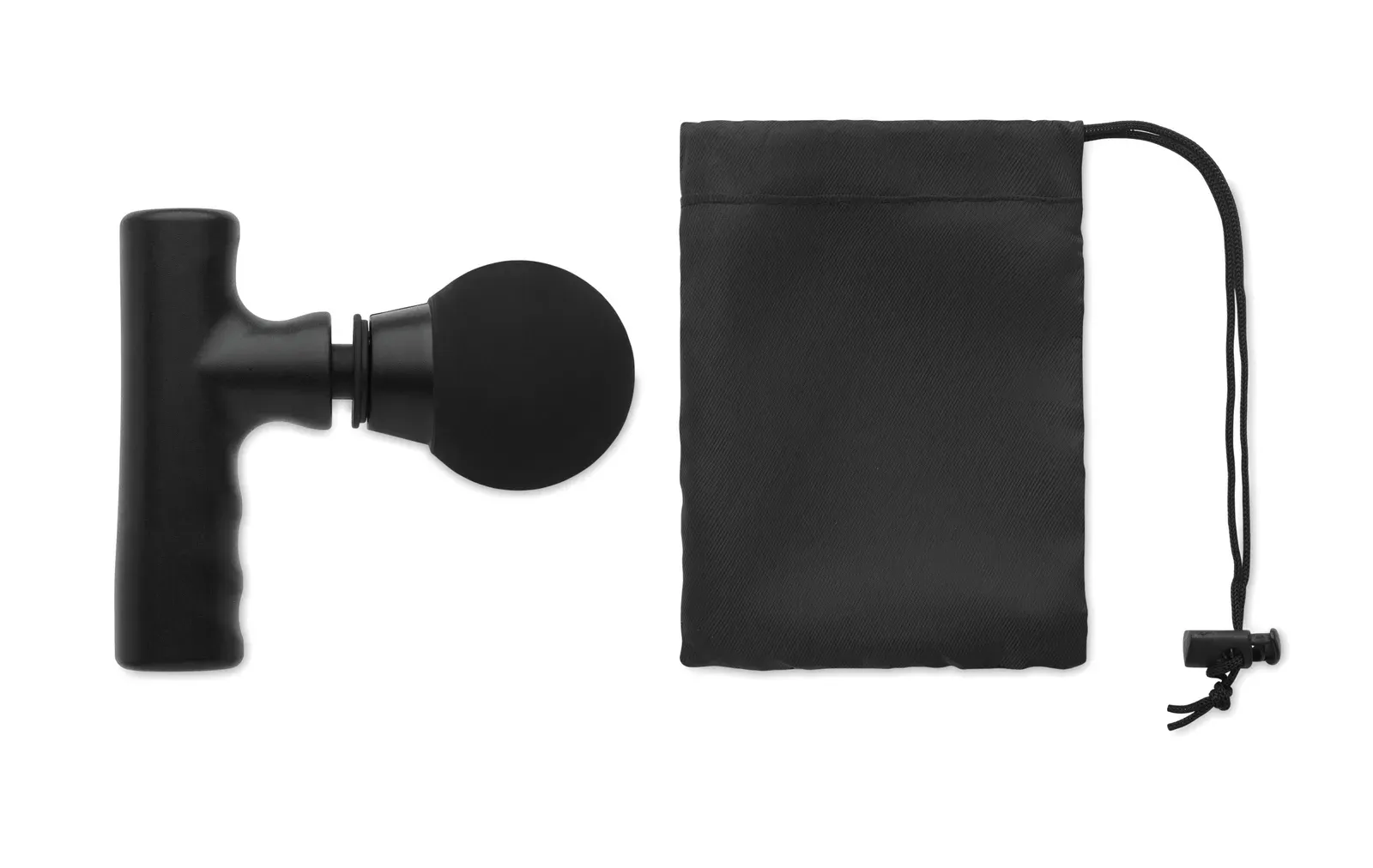 Thaima Massage Gun 2-Speed Rechargeable RPET Pouch — Black
