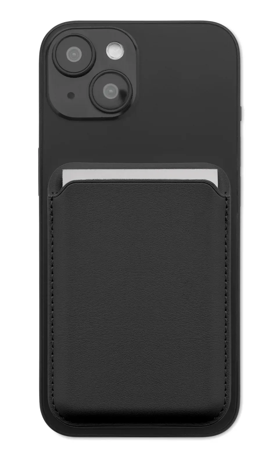 Karta Stand Magnetic PU Leather Card Holder – Holds 3 Cards, Stand Function — Black