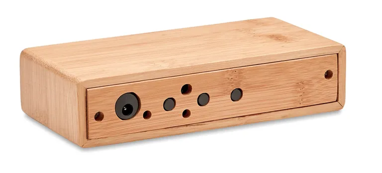 Bamboo Weather Station – Wireless Charging with Time & Temperature Display