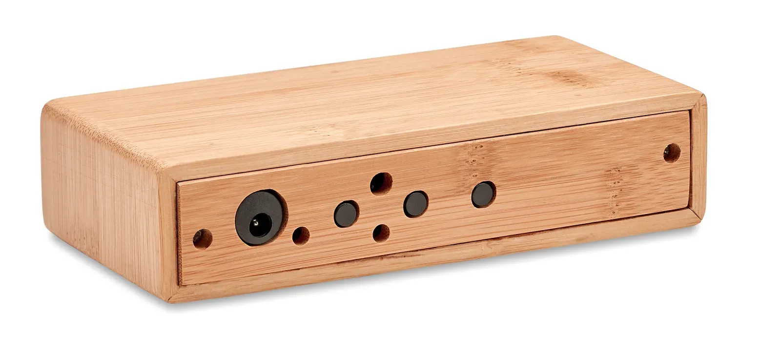 Bamboo Weather Station – Wireless Charging with Time & Temperature Display — Wood