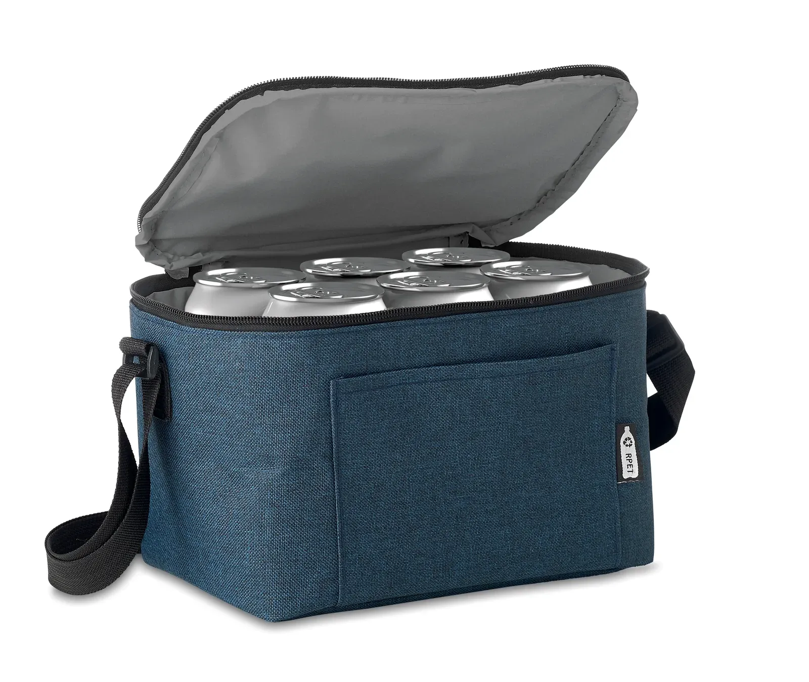 RPET Cooler Bag Cuba with 600d RPET 25X15.5X14.5 cm MO6150 Cooler Bag — Blue