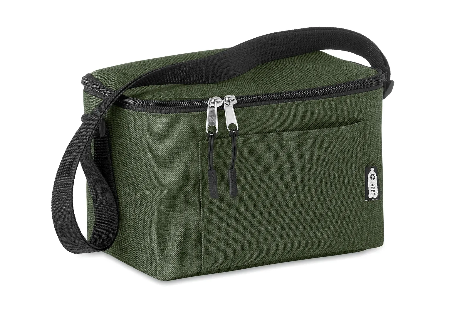 RPET Cooler Bag Cuba with 600d RPET 25X15.5X14.5 cm MO6150 Cooler Bag — Dark Green