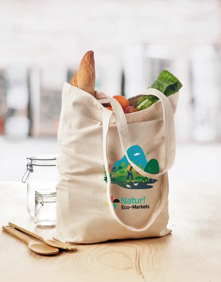 Canvas Shopping Bag Rassa with Long Handles 38X9X42 cm MO6159